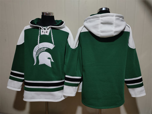 Men's Michigan State Spartans Blank Green Pullover Hoodie
