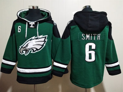 Men's Saquon Barkley Jalen Hurts Philadelphia Eagles Midnight Green Ageless Must-Have Lace-Up Pullover Hoodie