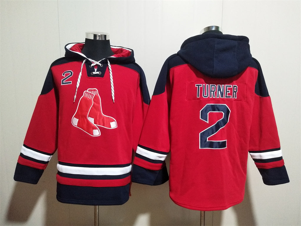 Men's David Ortiz Boston Red Sox Red Jersey Ageless Must-Have Lace-Up Pullover Hoodie