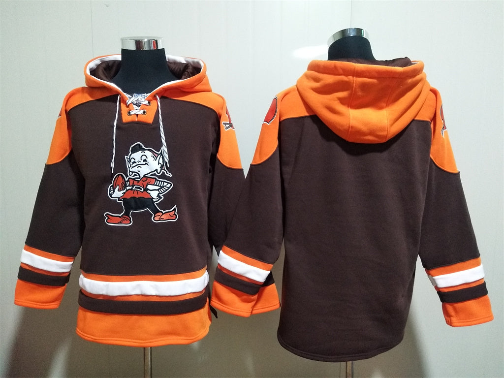 Men's Deshaun Watson Cleveland Browns Brown Jersey Ageless Must-Have Lace-Up Pullover Hoodie