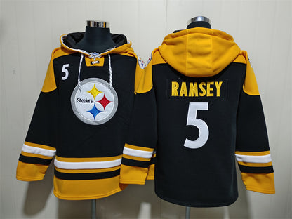 Men's Aaron Rodgers T.J. Watt Pittsburgh Steelers Black Ageless Must-Have Lace-Up Pullover Hoodie