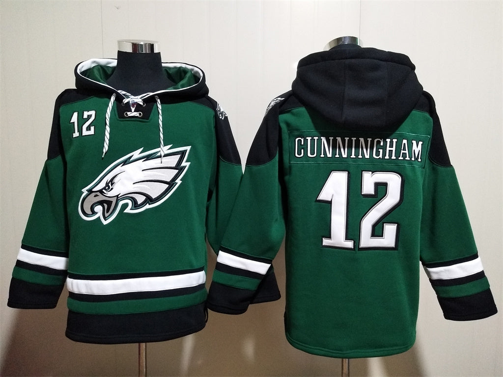 Men's Saquon Barkley Jalen Hurts Philadelphia Eagles Midnight Green Ageless Must-Have Lace-Up Pullover Hoodie