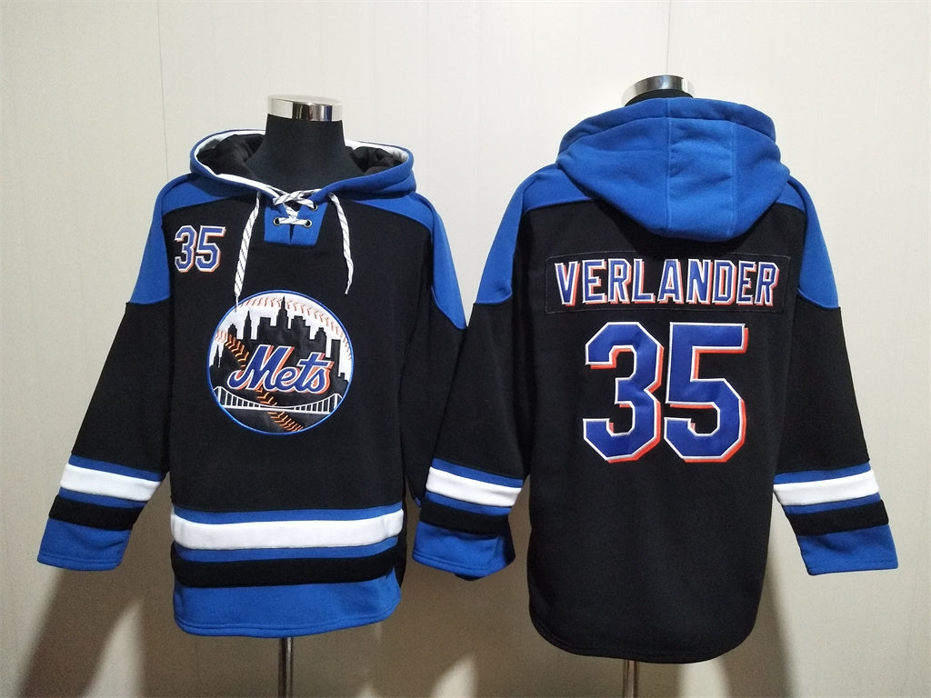 Men's Juan Soto Mets Black Jersey Ageless Must-Have Lace-Up Pullover Hoodie