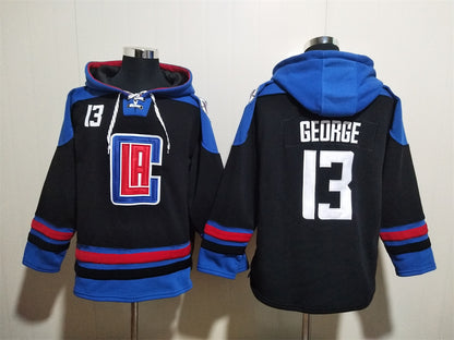 Men's Kawhi Leonard LA Clippers Black Ageless Must-Have Lace-Up Pullover Hoodie
