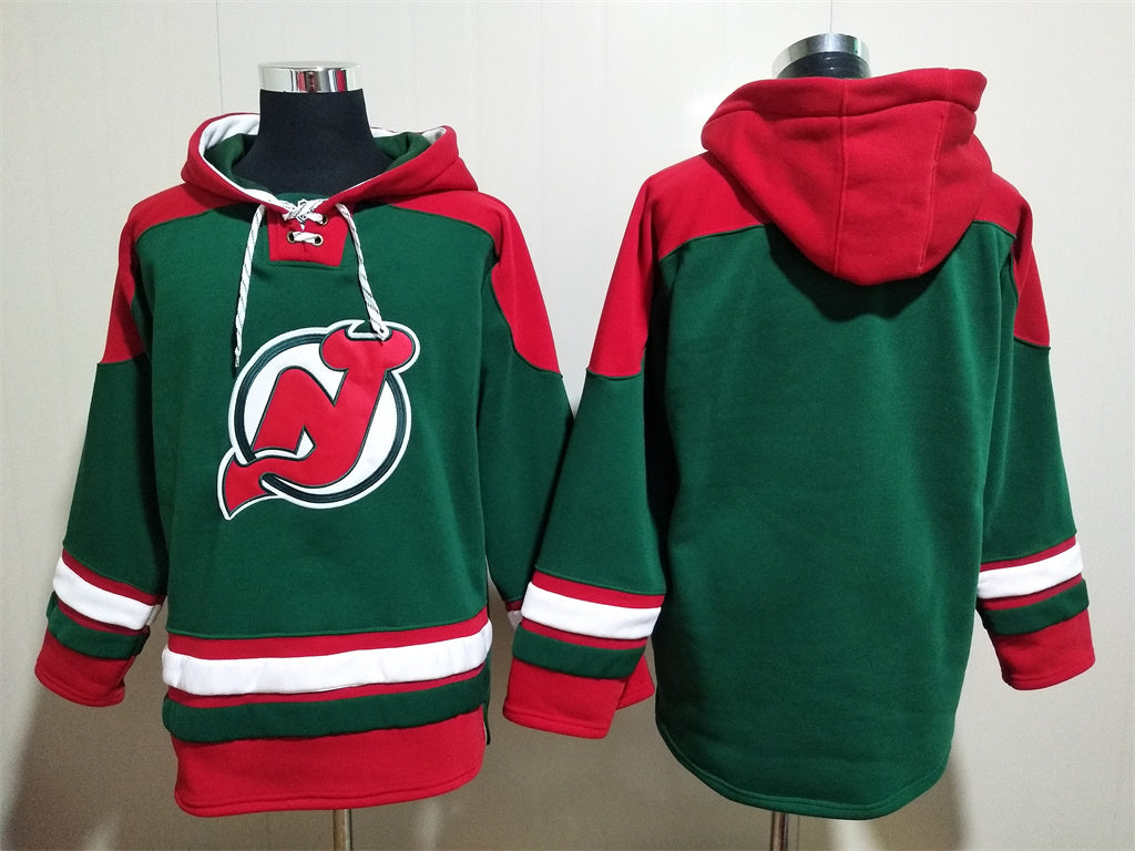 Men's Cory Schneider New Jersey Devils Reverse Retro Green Jersey Ageless Must-Have Lace-Up Pullover Hoodie