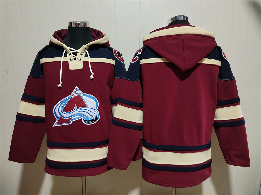 Men's Colorado Avalanche Burgundy Jersey Ageless Must-Have Lace-Up Pullover Hoodie
