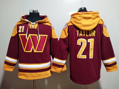 Men's Sean Taylor Terry McLaurin Washington Commanders Burgundy Ageless Must-Have Lace-Up Pullover Hoodie