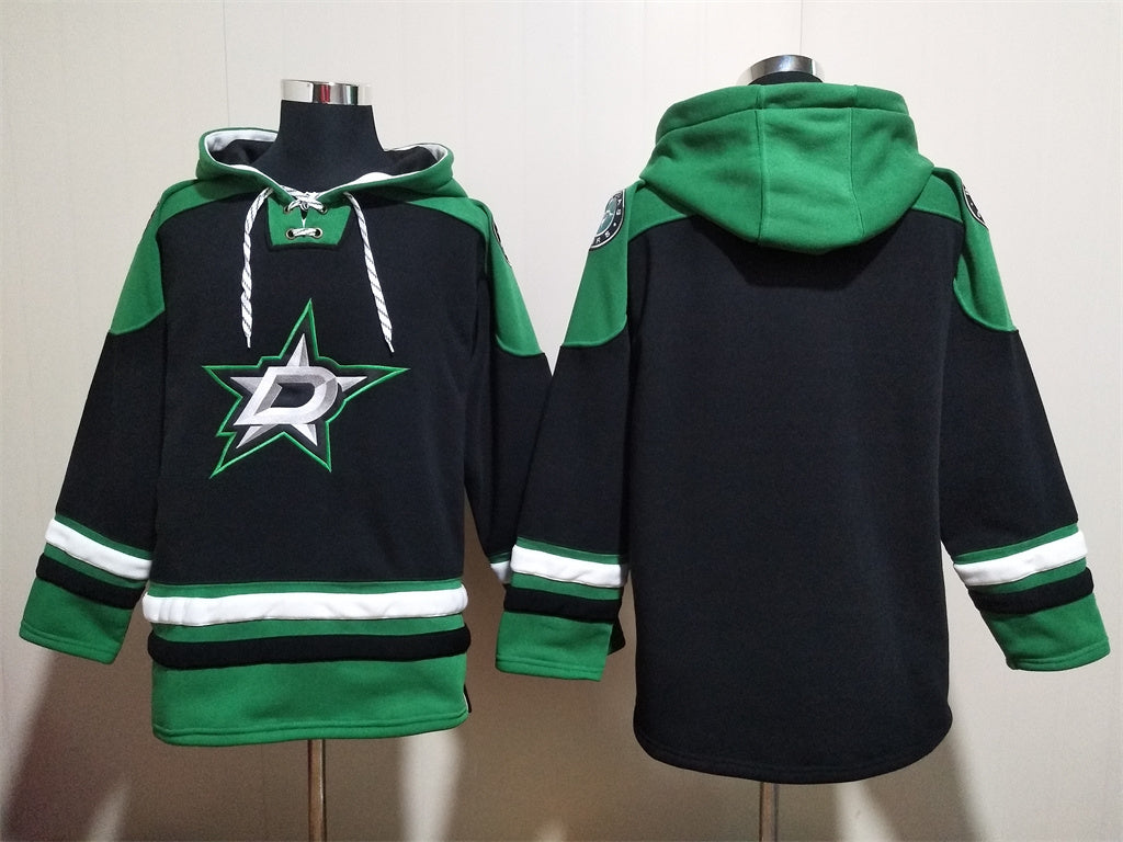 Men's Tyler Seguin Dallas Stars Black Jersey Ageless Must-Have Lace-Up Pullover Hoodie