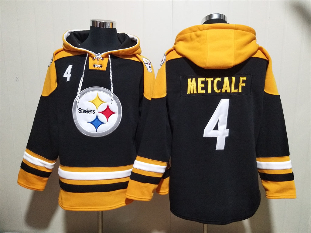 Men's Aaron Rodgers T.J. Watt Pittsburgh Steelers Black Ageless Must-Have Lace-Up Pullover Hoodie