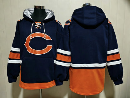 Men's Caleb Williams Chicago Bears Navy Ageless Must-Have Pocket Lace-Up Pullover Hoodie