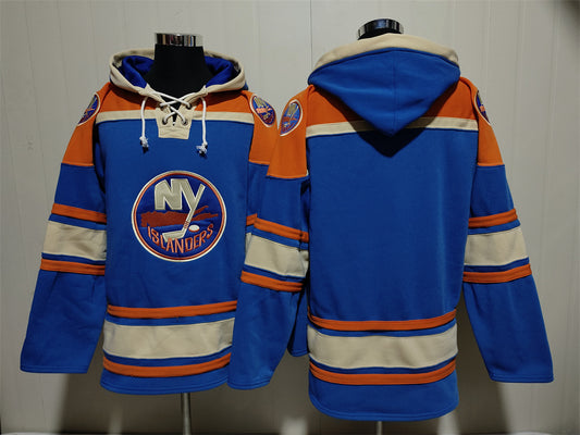 Men's New York Islanders Royal Jersey Ageless Must-Have Lace-Up Pullover Hoodie
