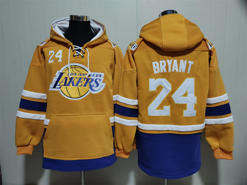 Men's Kobe Bryant Los Angeles Lakers Blank Gold Pullover Hoodie
