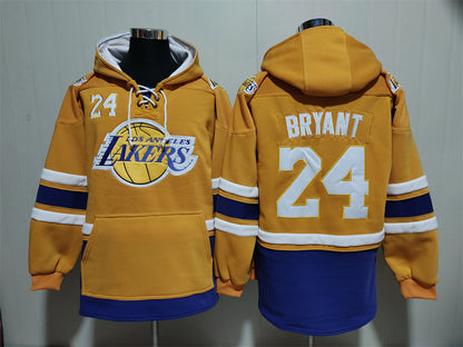 Men's Kobe Bryant Los Angeles Lakers Blank Gold Pullover Hoodie