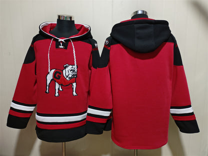 Men's Georgia Bulldogs Blank Red Pullover Hoodie
