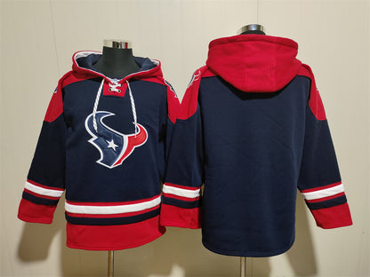 Men's C.J. Stroud Houston Texans Navy Jersey Ageless Must-Have Lace-Up Pullover Hoodie