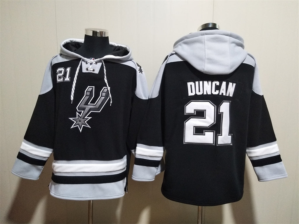 Men's Victor Wembanyama San Antonio Spurs Black Ageless Must-Have Lace-Up Pullover Hoodie