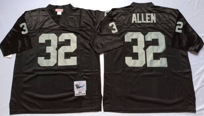 Men's Marcus Allen #32 Oakland Raiders White Black Vintage Stitched Football Jersey