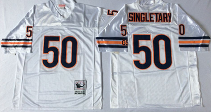 Men's Mike Singletary #50 Chicago Bears White Navy Vintage Stitched Football Jersey