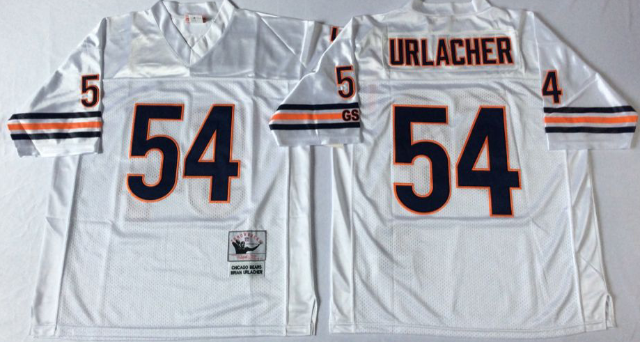 Men's Brian Urlacher #54 Chicago Bears White Navy Vintage Stitched Football Jersey