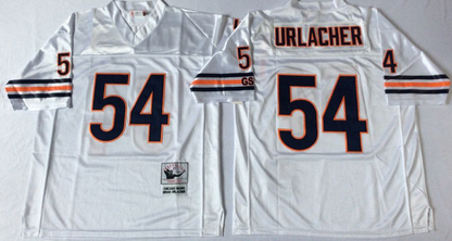 Men's Brian Urlacher #54 Chicago Bears White Navy Vintage Stitched Football Jersey