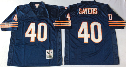 Men's Gale Sayers #40 Chicago Bears White Navy Vintage Stitched Football Jersey