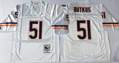 Men's Dick Butkus #51 Chicago Bears White Navy Vintage Stitched Football Jersey