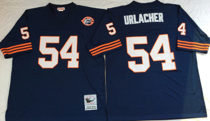 Men's Brian Urlacher #54 Chicago Bears White Navy Vintage Stitched Football Jersey