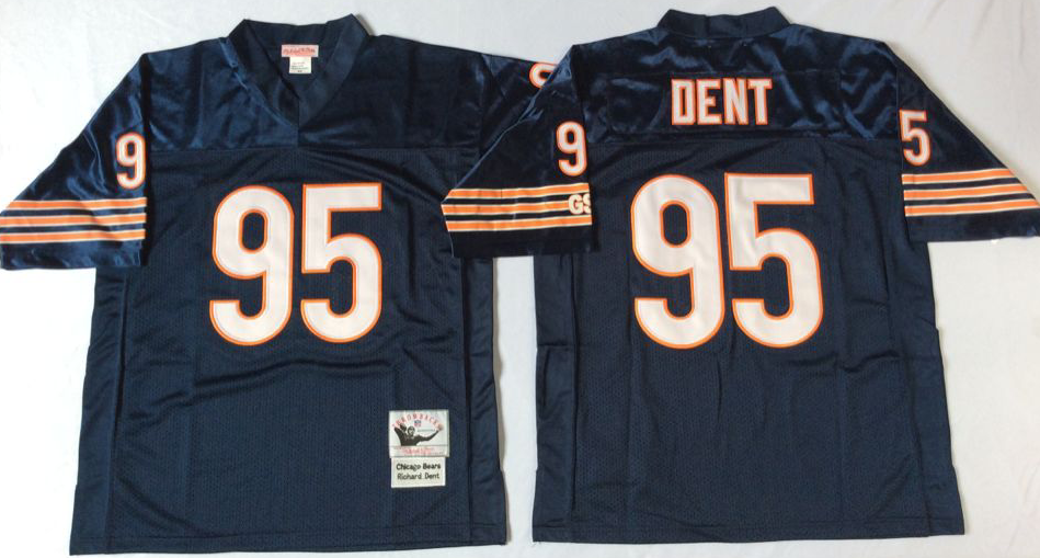 Men's Richard Dent #95 Chicago Bears White Navy Vintage Stitched Football Jersey