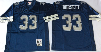 Men's Tony Dorsett #33 Dallas Cowboys White Navy Vintage Stitched Football Jersey