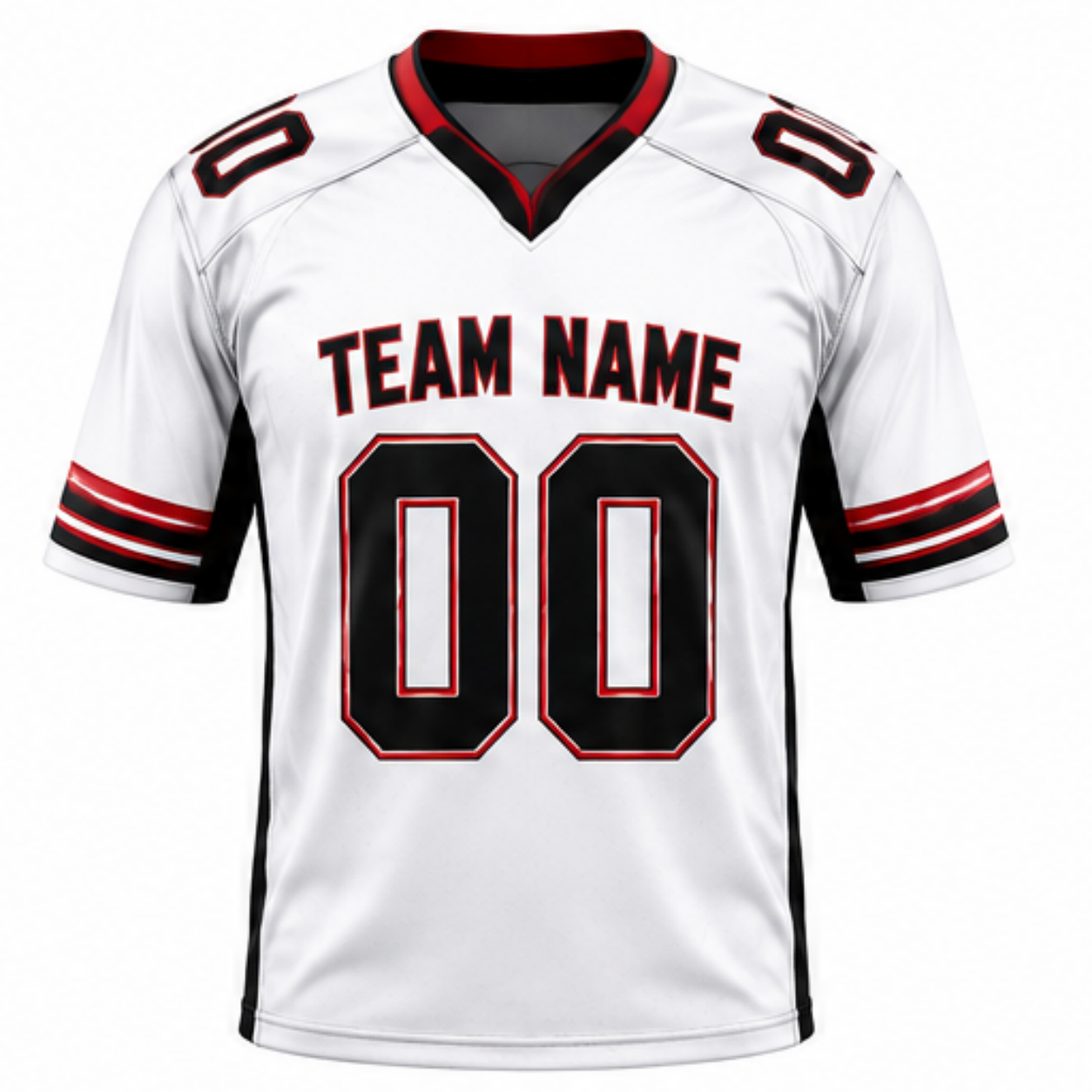 Custom White Football Jersey Front View