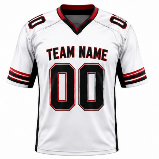 Custom White Football Jersey Front View