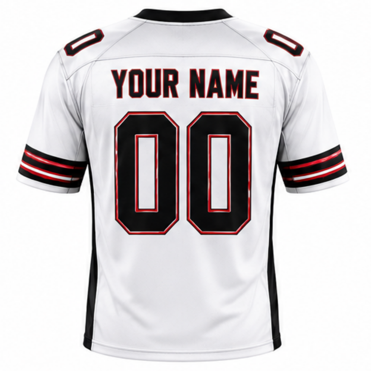 Custom White Football Jersey Back View