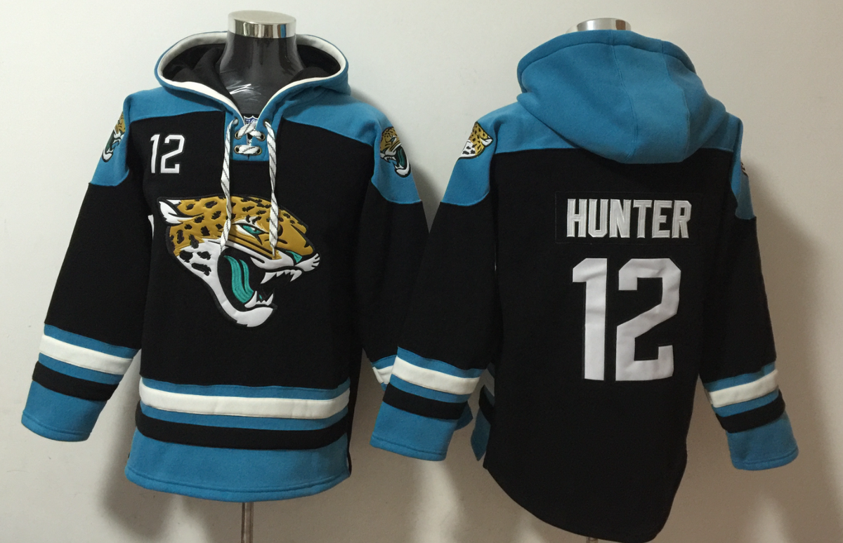Men's Travis Hunter Trevor Lawrence Jacksonville Jaguars Black Jersey Ageless Must-Have Lace-Up Pullover Hoodie