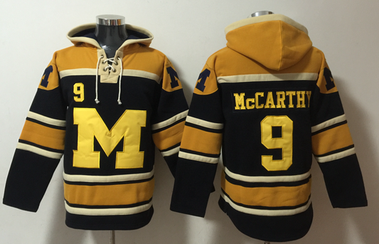 Men's Blake Corum JJ McCarthy Michigan Wolverines Navy Pullover Hoodie