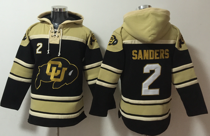 Men's Shedeur Sanders Travis Hunter Colorado Buffaloes Gold Black Pullover Hoodie