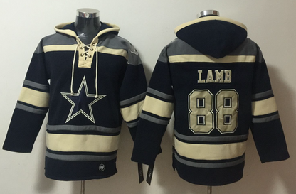 Men's CeeDee Lamb Dallas Cowboys Navy Ageless Must-Have Lace-Up Pullover Hoodie