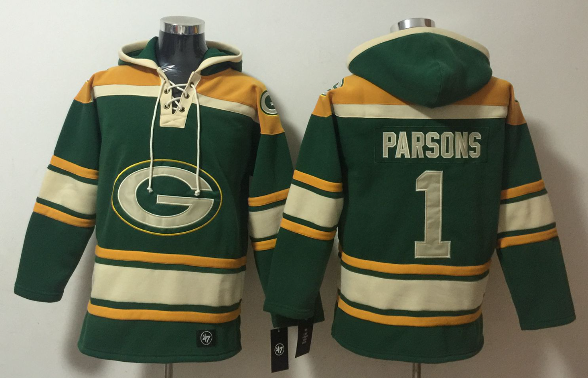 Men's Jordan Love Green Bay Packers Green Ageless Must-Have Lace-Up Pullover Hoodie