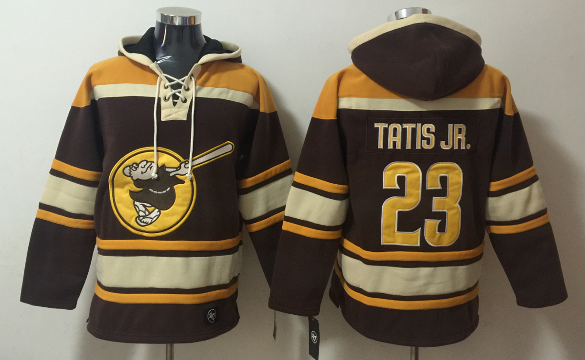 Men's Fernando Tatis Jr. San Diego Padres Brown Ageless Must-Have Lace-Up Pullover Hoodie