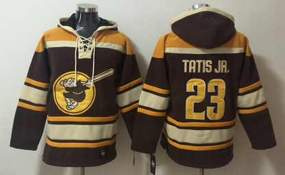 Men's Fernando Tatis Jr. San Diego Padres Brown Ageless Must-Have Lace-Up Pullover Hoodie
