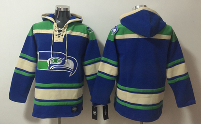 Men's Jaxon Smith-Njigba Seattle Seahawks Navy Ageless Must-Have Lace-Up Pullover Hoodie