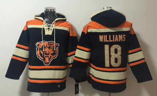 Men's Caleb Williams Chicago Bears Navy Ageless Must-Have Lace-Up Pullover Hoodie