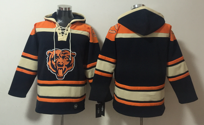 Men's Caleb Williams Chicago Bears Navy Ageless Must-Have Lace-Up Pullover Hoodie