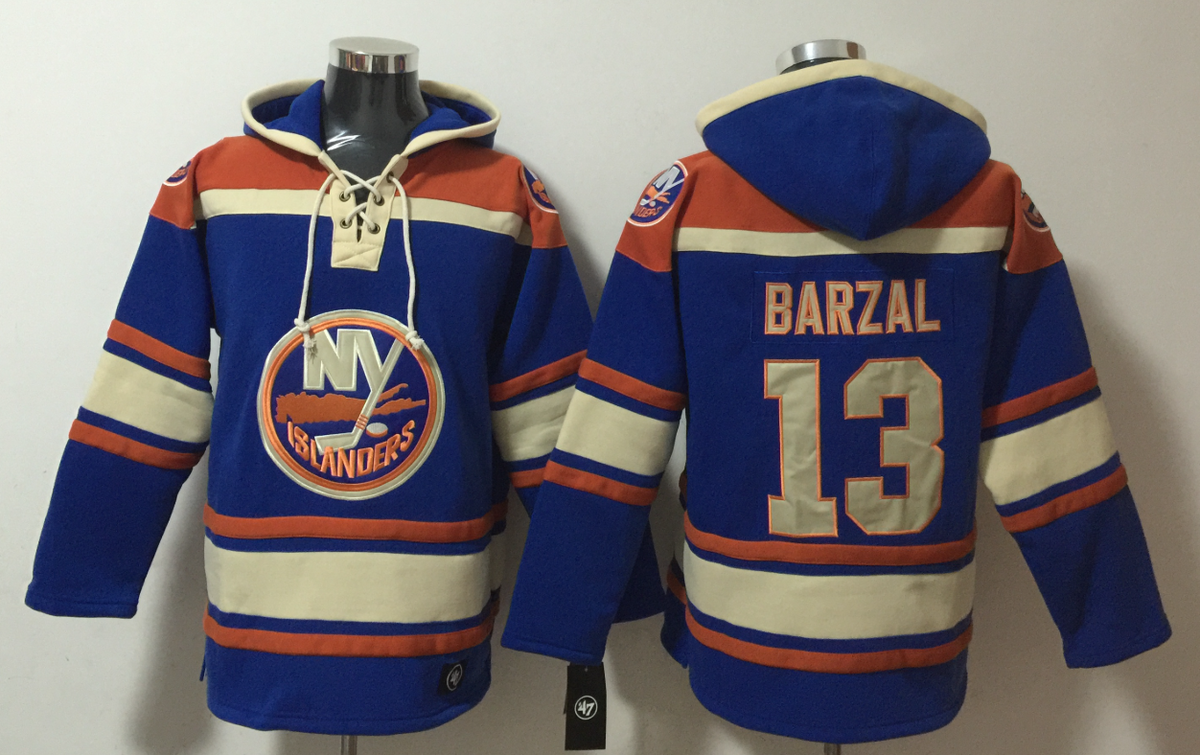 Men's Matthew Schaefer New York Islanders Royal Ageless Must-Have Lace-Up Pullover Hoodie