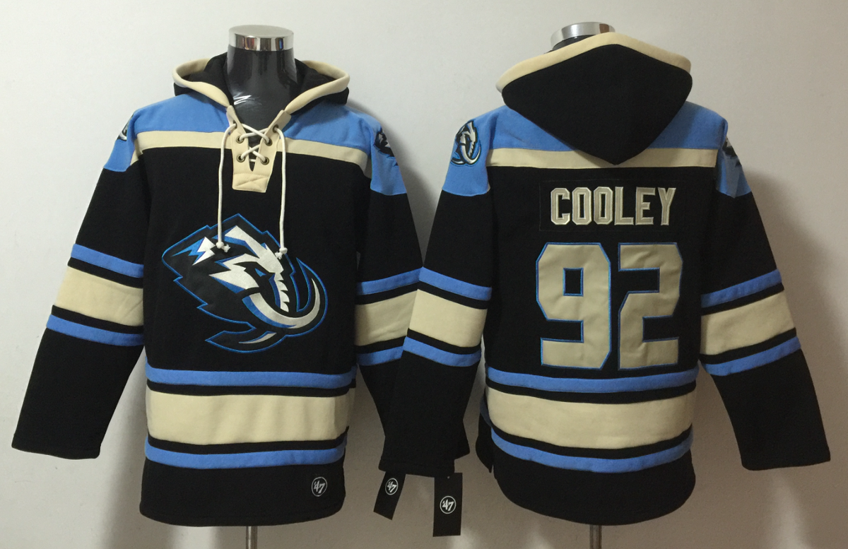 Men's Logan Cooley Utah Mammoth Black Ageless Must-Have Lace-Up Pullover Hoodie