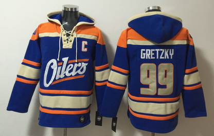 Men's Connor McDavid Edmonton Oilers Royal Ageless Must-Have Lace-Up Pullover Hoodie