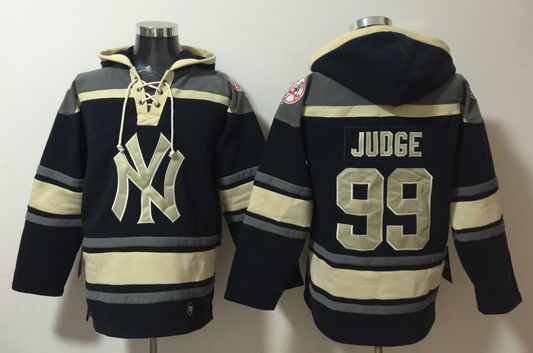 Men's Aaron Judge New York Yankees Black Ageless Must-Have Lace-Up Pullover Hoodie