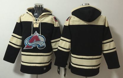 Men's Nathan MacKinnon Colorado Avalanche Black Ageless Must-Have Lace-Up Pullover Hoodie