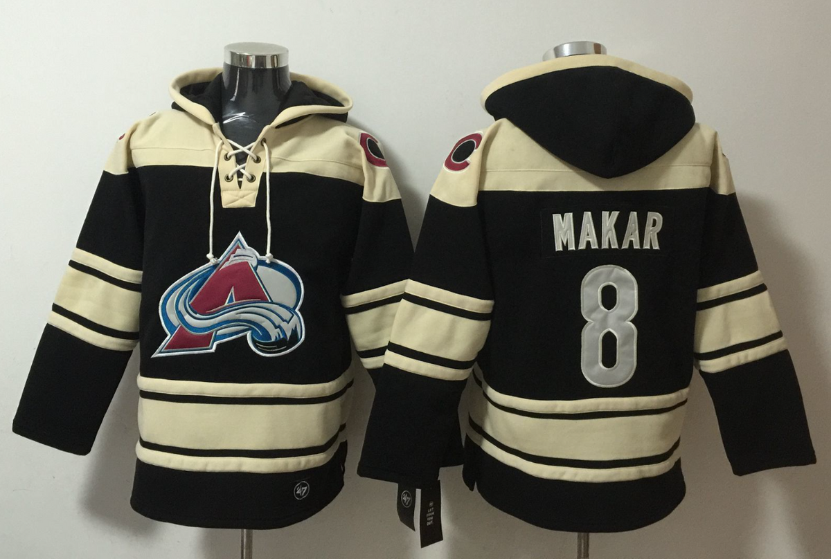 Men's Nathan MacKinnon Colorado Avalanche Black Ageless Must-Have Lace-Up Pullover Hoodie