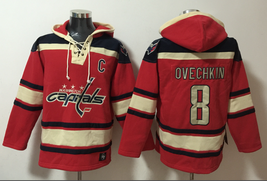 Men's Alexander Ovechkin Washington Capitals Red Ageless Must-Have Lace-Up Pullover Hoodie