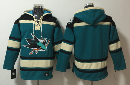 Men's Macklin Celebrini San Jose Sharks Teal Ageless Must-Have Lace-Up Pullover Hoodie